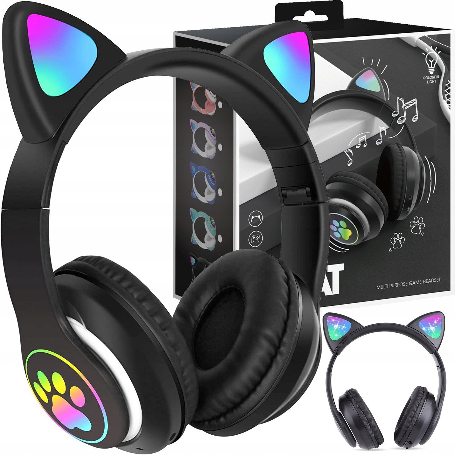 dziecięce RGB z uszkami, czarne