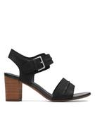 Sandały damskie - Clarks Skórzane sandały w kolorze czarnym - miniaturka - grafika 1