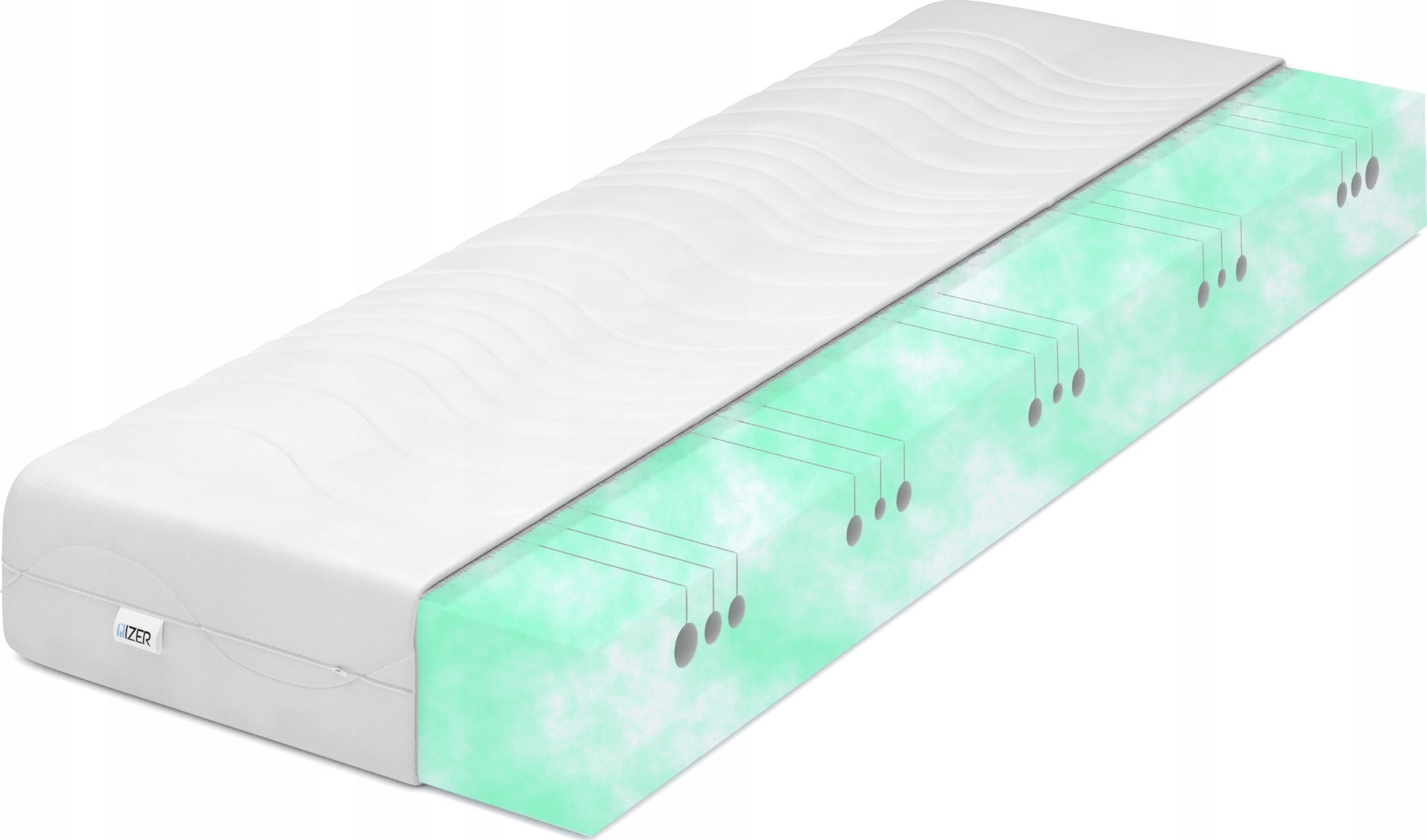 Materac piankowy ACTIV 80x200 17cm Dwustronny H2/H3 7 stref Pikowany pokrowiec