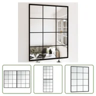 Lustra - The Living Store Lustro ścienne 2 szt. czarne 80x60 cm metalowe - miniaturka - grafika 1