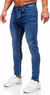 Spodnie męskie - Granatowe spodnie jeansowe męskie regular fit Denley 6083 - miniaturka - grafika 1