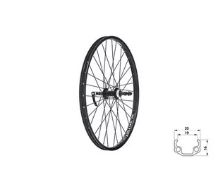 Koło Obręcz Rowerowa Kellys Wasper Freewheel V-Brake R 24" | Black - Części rowerowe - miniaturka - grafika 1