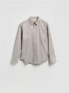 Koszule męskie - Reserved - Bawełniana koszula slim fit - jasnoszary - miniaturka - grafika 1