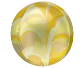 Balony i akcesoria - Balon foliowy ORBZ - Kula złota macro marble (pakowany) - miniaturka - grafika 1