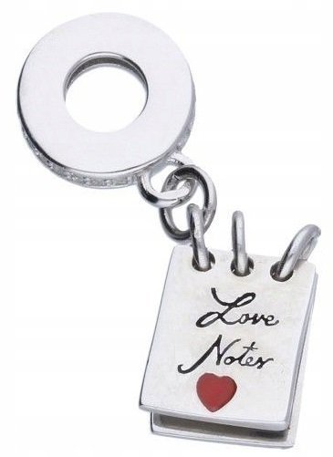Charms Srebrny Wiszący Notes Zeszyt Walentynka List Miłosny SREBRO 925