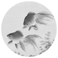 Tapety - Goldlabels Agency WallArt Okrągła fototapeta Two Goldfish, 142,5 cm - miniaturka - grafika 1