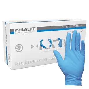 medaSEPT NITRILE PRIDE PF Rękawice diagnostyczne nitrylowe, bezpudrowe, niebieskie S, 100 szt. - >>> DARMOWA od 99zł <<< w 24h ! - Rękawiczki jednorazowe - miniaturka - grafika 1