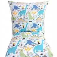 Pościel dla dzieci - POŚCIEL DZIECIĘCA 120x160 BAWEŁNIANA KOMPLET POLSKA 2 ELEMENTY DINOZAURY - miniaturka - grafika 1