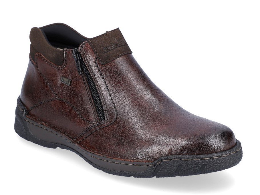 Buty męskie Rieker zimowe botki ocieplane wełną skórzane brązowe B0392-42