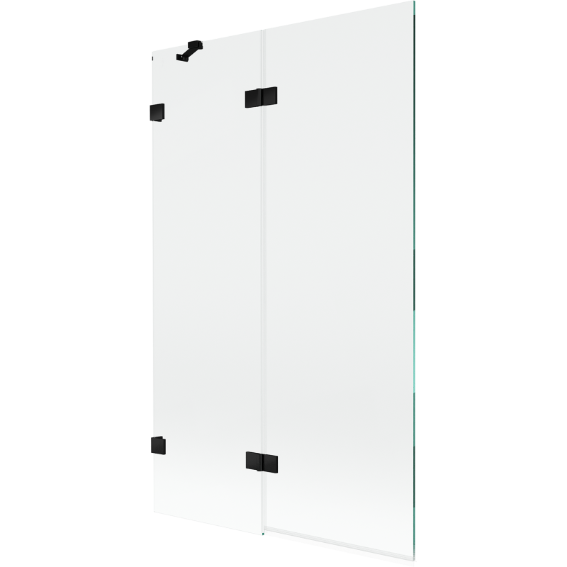 Mexen Lunar parawan nawannowy 2-skrzydłowy lewy 110 x 150 cm, transparent, czarny - 897-110-100-70-00-L