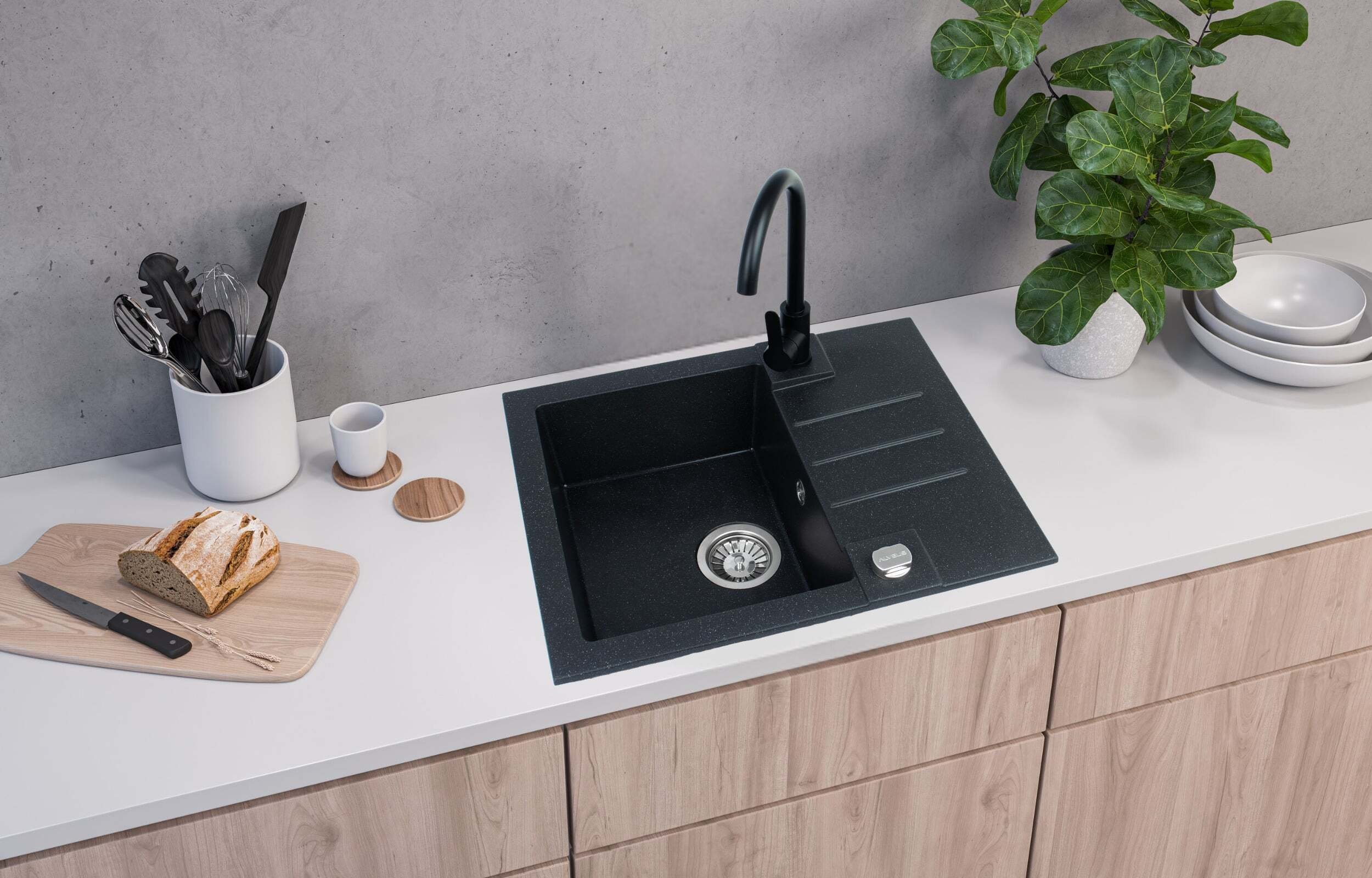 Alveus SINK GLAM 20 WITH MIXER TAP BLACK COLOR