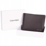 Portfele - Calvin klein bezpieczny portfel męski ck brązowy - miniaturka - grafika 1