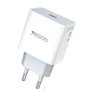 Ładowarki do telefonów - Yesido ładowarka sieciowa YC27 PD 18W QC USB-C WHITE / BIAŁY - miniaturka - grafika 1