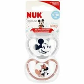 Smoczki uspokajające - Nuk Smoczek uspokajający silikonowy 6-18m Space Disney Miki 10176286 2 szt. - miniaturka - grafika 1