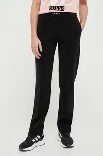 Spodnie damskie - Guess spodnie dresowe kolor czarny gładkie - grafika 1
