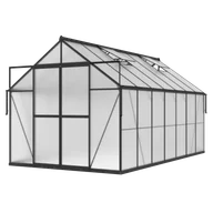 Szklarnie ogrodowe - Szklarnia Ogrodowa Poliwęglan Duża Slide-In 429x244cm Czarna UV - miniaturka - grafika 1