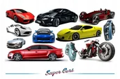Naklejki na ścianę - Naklejki na ścianę auta samochody - Super Cars 5, 100x50 cm - miniaturka - grafika 1