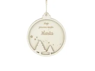 Gadżety dla niej i dla niego - Zawieszka drewniana z imieniem - 10 x 11 cm - 1 szt. - miniaturka - grafika 1