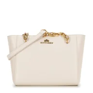 Torebki damskie - Damska torebka na ramię ze skóry kremowa - miniaturka - grafika 1