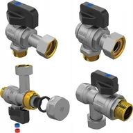 Zawory i kraniki - Arco SENA Uniwersalny zestaw zaworów kątowych do kotłów gazowych z filtrami 2 szt. 1/2"+ 2szt. 3/4" - miniaturka - grafika 1