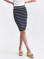 Spódnice - Spódnica damska granatowa ołówkowa - SSD1940GR spódnica regularna - TOP SECRET - Odzieżowy sklep internetowy TOP SECRET - miniaturka - grafika 1