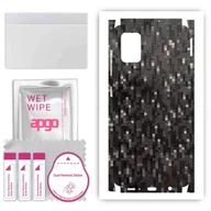 Szkła hartowane na telefon - Folia naklejka skórka strukturalna na TYŁ+BOKI do Samsung Galaxy A51 -  Carbon Pixel Czarny - apgo SKINS - miniaturka - grafika 1
