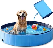 Baseny ogrodowe - DEXTER Basen ogrodowy dla psa, zwierząt i dzieci składany 80x20cm - miniaturka - grafika 1