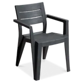 Fotele i krzesła ogrodowe - ALLIBERT Krzesło ogrodowe JULIE antracytowe - miniaturka - grafika 1
