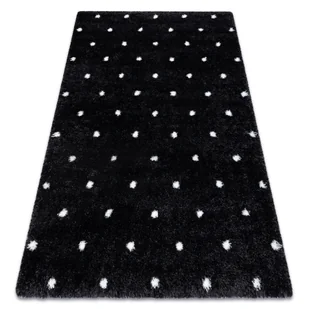 Dywan FLUFFY 2370 shaggy kropki - antracyt / biały czarny 200x290 cm - Dywany - miniaturka - grafika 1
