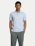 Koszulki męskie - Selected Homme Polo 16095851 Błękitny Slim Fit - miniaturka - grafika 1