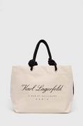 Torebki damskie - Karl Lagerfeld torba plażowa kolor beżowy - miniaturka - grafika 1