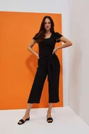 Spodnie damskie - Spodnie z wiązaniem w pasie-XS - miniaturka - grafika 1