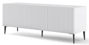 Biała szafka rtv z lamelami 150 cm L9-N18 - Szafki RTV - miniaturka - grafika 1