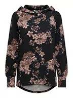Bluzy damskie - ONLY Women's ONLELCOS Emma L/S Hood TOP JRS, bluza z kapturem, czarna/AOP: kwiatowa, S, Czarny/Aop: kwiatowy., S - miniaturka - grafika 1