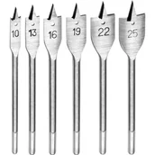 Wiertła - Wiertło do drewna łopatkowe 10 - 25 mm, zestaw: 6 sztuk Condor - miniaturka - grafika 1