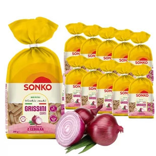 8x SONKO Grissini Corti paluszki chlebowe z cebulką 200g - Paluszki - miniaturka - grafika 1