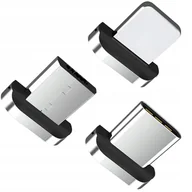 Kable USB - Końcówki magnetyczne do kabel 3w1 USB C Lightning microUSB TOPK - miniaturka - grafika 1