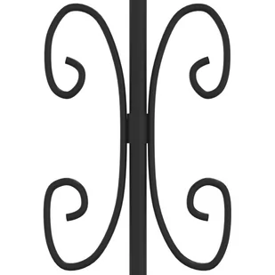 VIDAXL Ogrodzenie z grotami, czarne, 140 cm, malowana proszkowo stal - Ogrodzenia - miniaturka - grafika 6