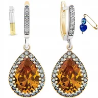 Kolczyki - Klasyczne Kolczyki Hurrem Z Cytrynem - Srebro 925 - miniaturka - grafika 1