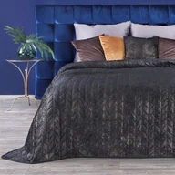 Narzuty - Eurofirany Czarna Narzuta Agata Velvet 170x210 cm - miniaturka - grafika 1