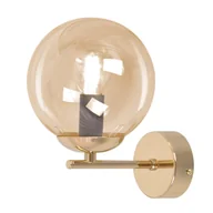 Lampy ścienne - Elegancki kinkiet ścienny z bursztynowym kloszem K-5415 z serii GRAND - miniaturka - grafika 1