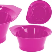 Pozostałe akcesoria fryzjerskie - Miseczka fryzjerska z uchwytem do farbowania do mieszania farby różowa - miniaturka - grafika 1