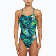 Stroje kąpielowe - Strój pływacki jednoczęściowy damski Nike Hydrastrong Multi Print Lace Up Tie Ba - miniaturka - grafika 1