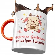 Kubki - Kubek Pomarańczowy Dla Siostrzenicy na Prezent z Nadrukiem ze Zdjęciem + Opakowanie na prezent (wzór 01) - miniaturka - grafika 1