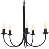 Lampy sufitowe - Świecznikowa lampa wisząca Haris K-4971 na łańcuchu czarna - miniaturka - grafika 1