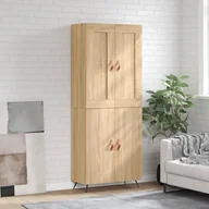Witryny - vidaXL Witrynka, dąb sonoma, 69,5x34x180 cm, materiał drewnopochodny - miniaturka - grafika 1