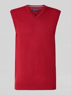 Kamizelki męskie - Bluzka z dzianiny z wełny lana z dekoltem w serek - miniaturka - grafika 1