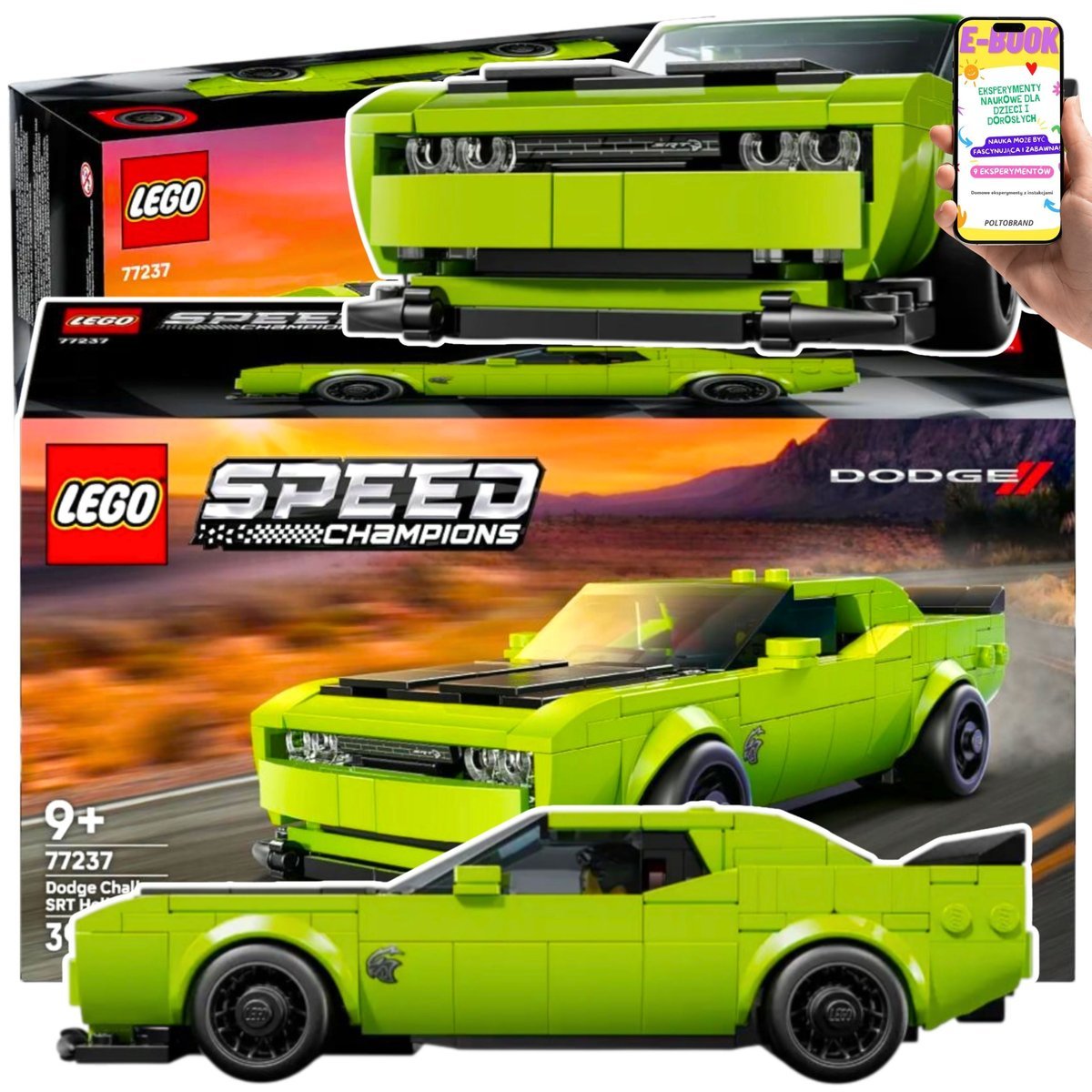 LEGO AUTKO SAMOCHÓD Speed Champions DODGE CHALLENGER SRT HELLCAT Kultowy muscle car (77237) Lego Prezent Dla Chłopca Autko + EBOOK