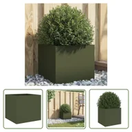 Donice - The Living Store Donica - oliwkowa - 32x30x29 cm - stal - Doniczka - miniaturka - grafika 1