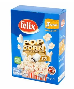 Intersnack Poland Sp. z o.o. Popcorn do mikrofalówki Felix solony 270 g (3 x 90 g) - Inne przekąski suche - miniaturka - grafika 1